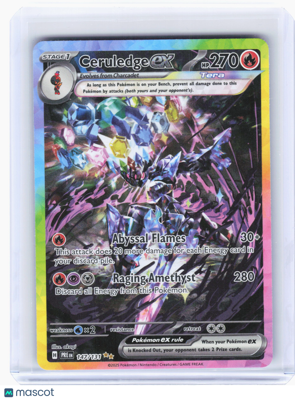 2025 Pokemon—Ceruledge ex #147 Prismatic Evolutions—SIR Holo [LP]