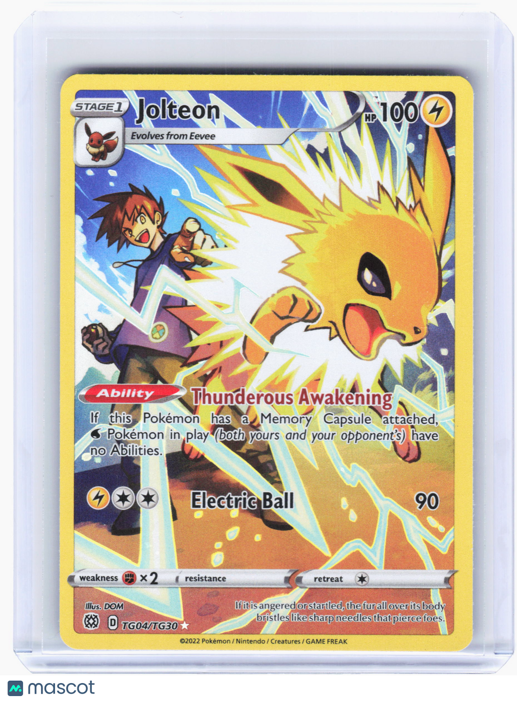 2022 Pokemon—Jolteon #TG04 Brilliant Stars Trainer Gallery—Ultra Rare Holo [LP]
