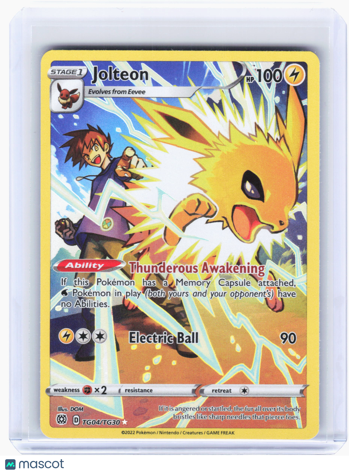 2022 Pokemon—Jolteon #TG04 Brilliant Stars Trainer Gallery—Ultra Rare Holo [LP]