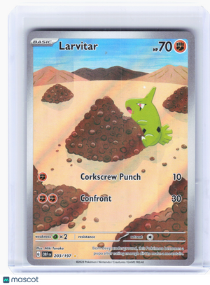 2023 Pokemon—Larvitar #203 Obsidian Flames—Illustration Rare Holo [Damaged]