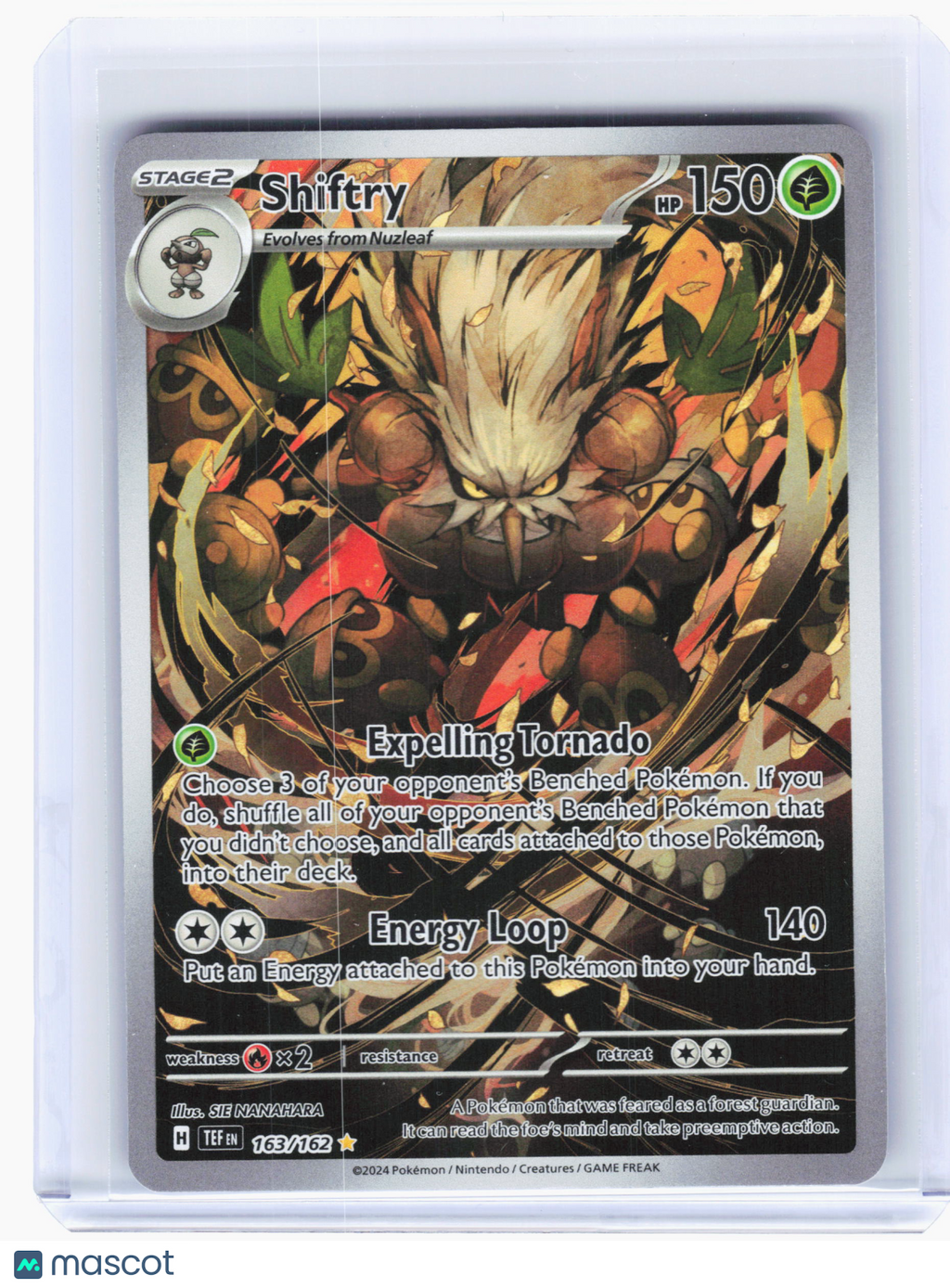 2024 Pokemon—Shiftry #163 Temporal Forces—Illustration Rare Holo