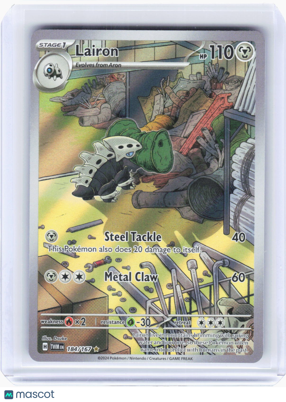 2024 Pokemon—Lairon #184/167 Twilight Masquerade—Illustration Rare Foil