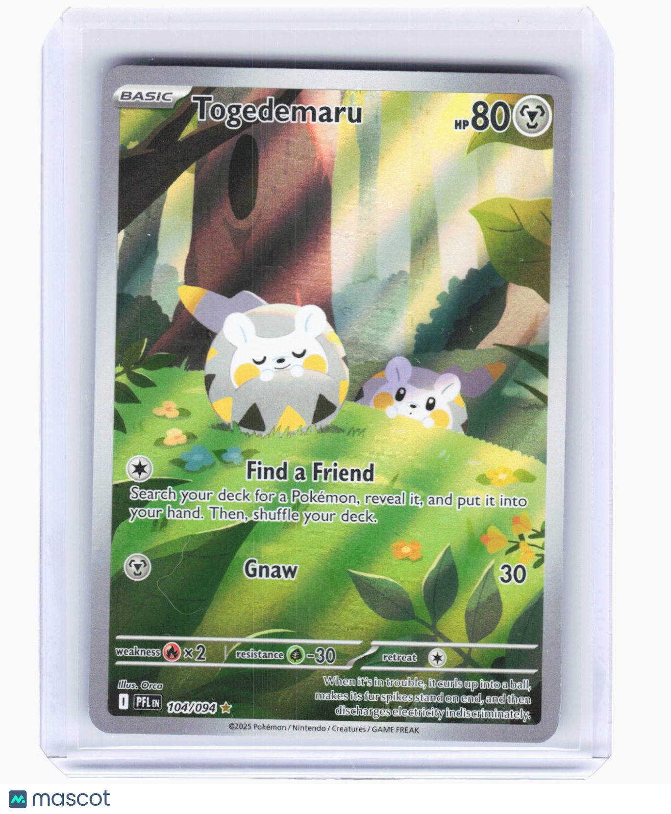 2025 Pokemon—Togedemaru #104/94 Mega Evolution – Phantasmal Flames—IR Foil