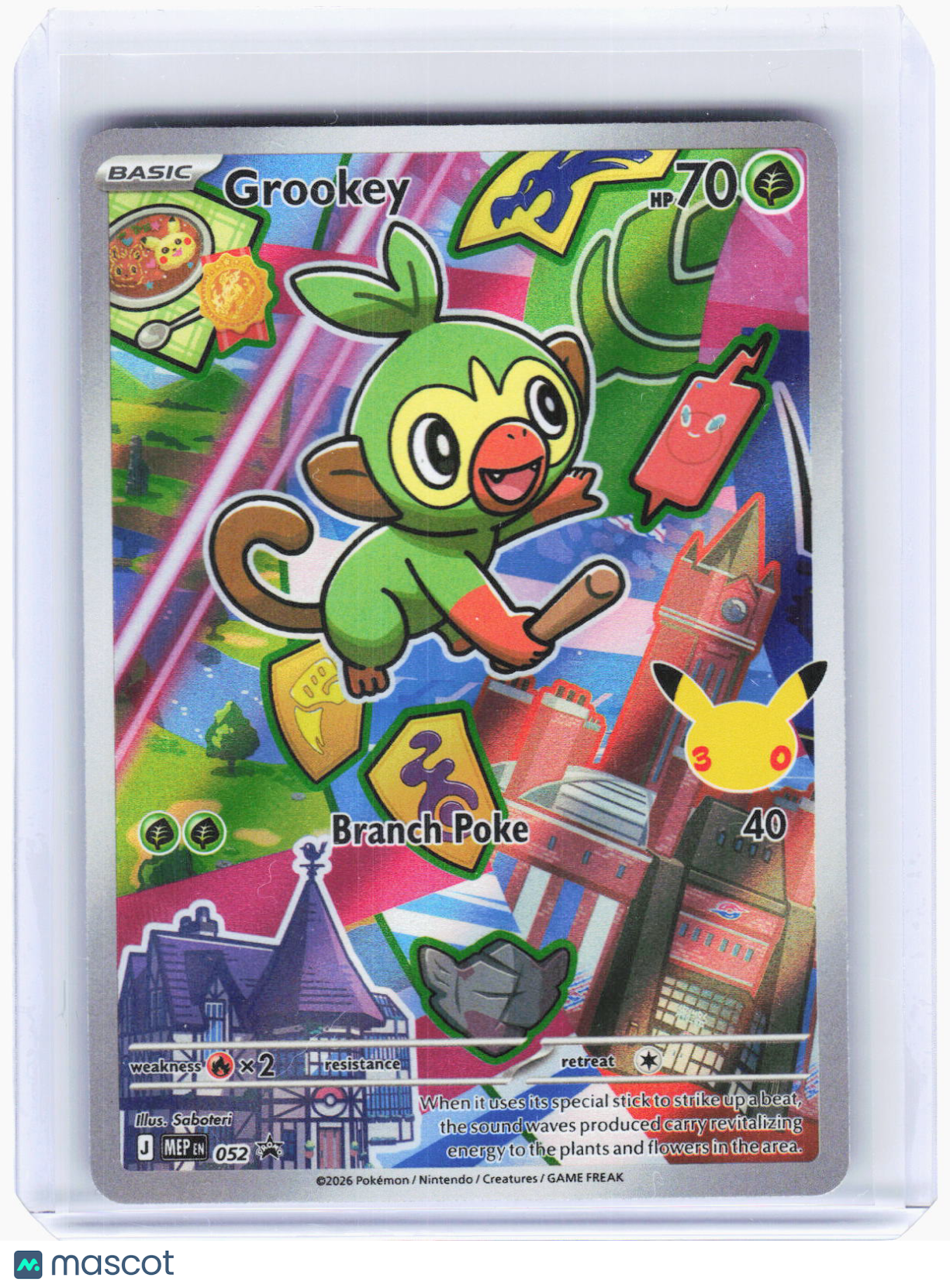 2026 Pokemon—Grookey #MEP EN 052 Mega Evolution Promo Card—Black Star Promo Foil