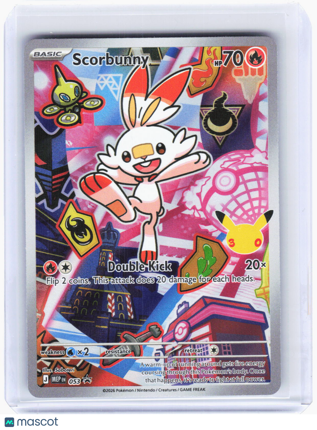 2026 Pokemon—Scorbunny #MEP EN 053 Mega Evolution Promo Card—BSP Foil
