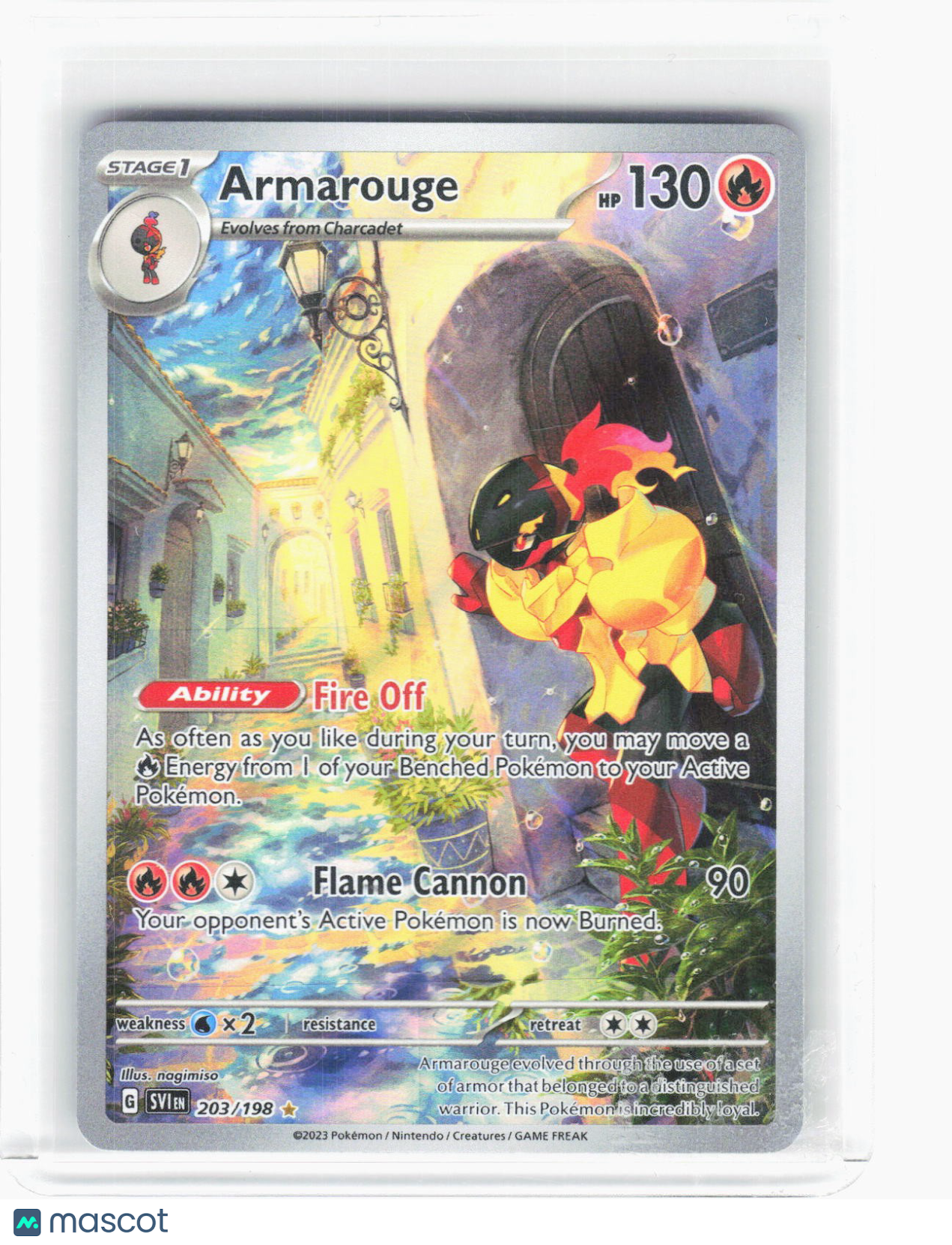2023 Pokemon—Armarouge #203/198 Scarlet & Violet Base Set—Illustration Rare Foil