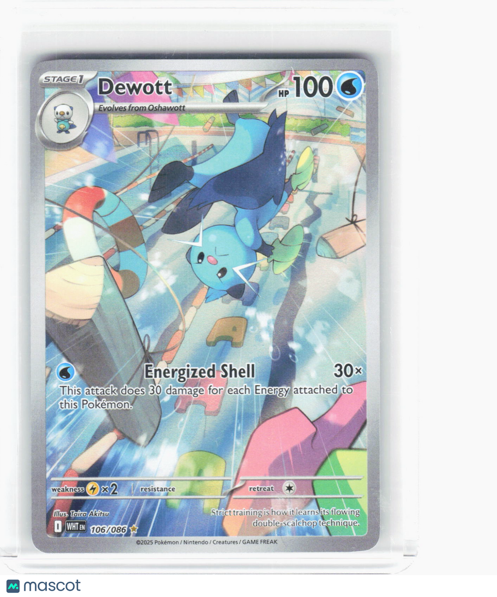 2025 Pokemon—Dewott #106/86 White Flare—Illustration Rare Foil