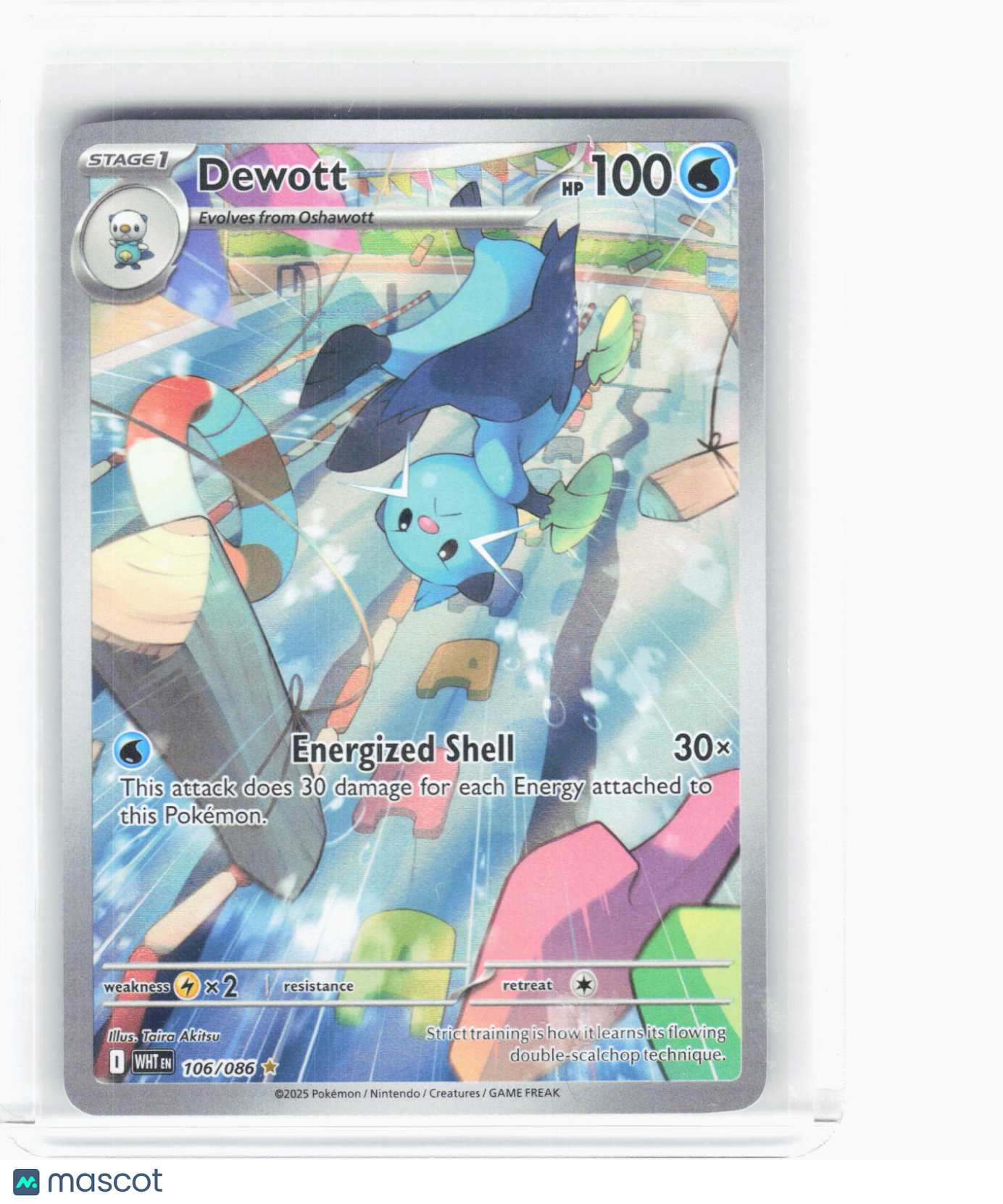 2025 Pokemon—Dewott #106/86 White Flare—Illustration Rare Foil