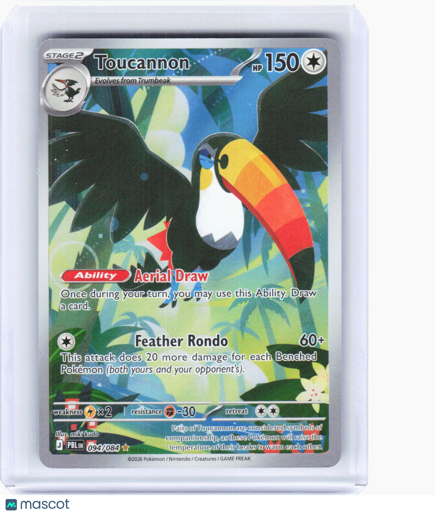 2026 Pokemon—Toucannon #94/84 Pitch Black—Illustration Rare Foil