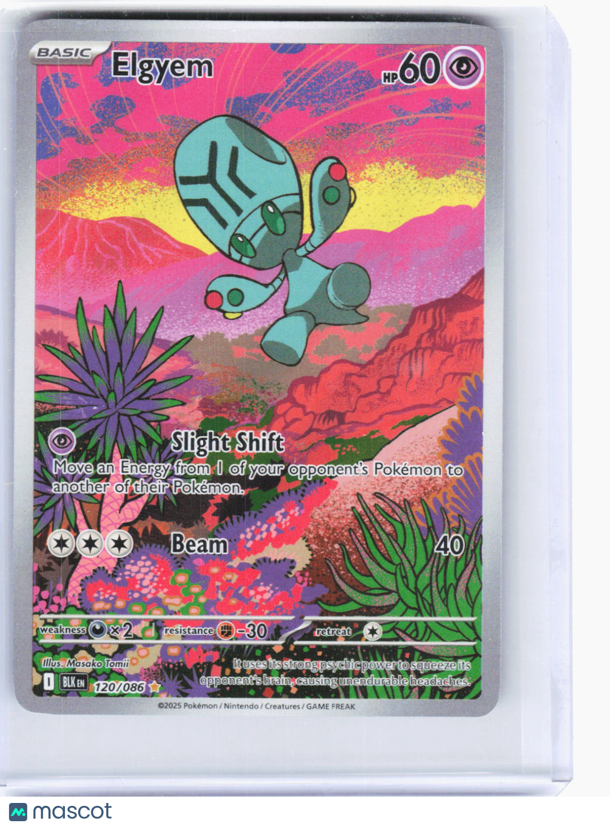 2025 Pokemon—Elgyem #120/86 Black Bolt—Illustration Rare Foil