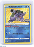 2022 —Radiant Blastoise #18/78 Pokemon GO—Radiant Rare Foil (Heavily Played)