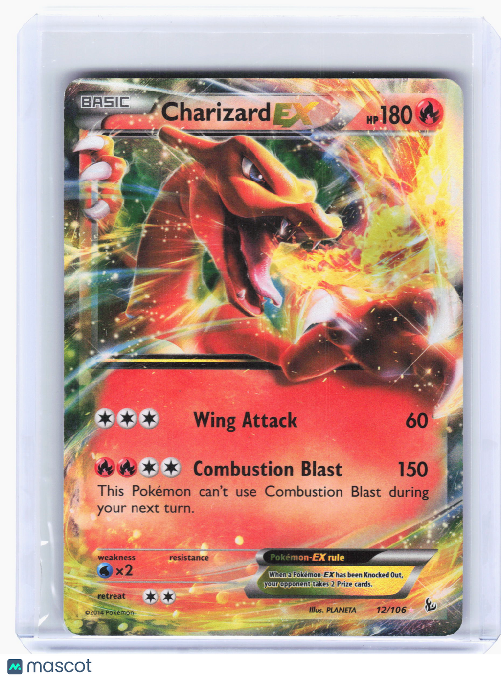 2014 Pokemon—Charizard EX #12 Flash Fire—Ultra Rare Holo [Damaged]