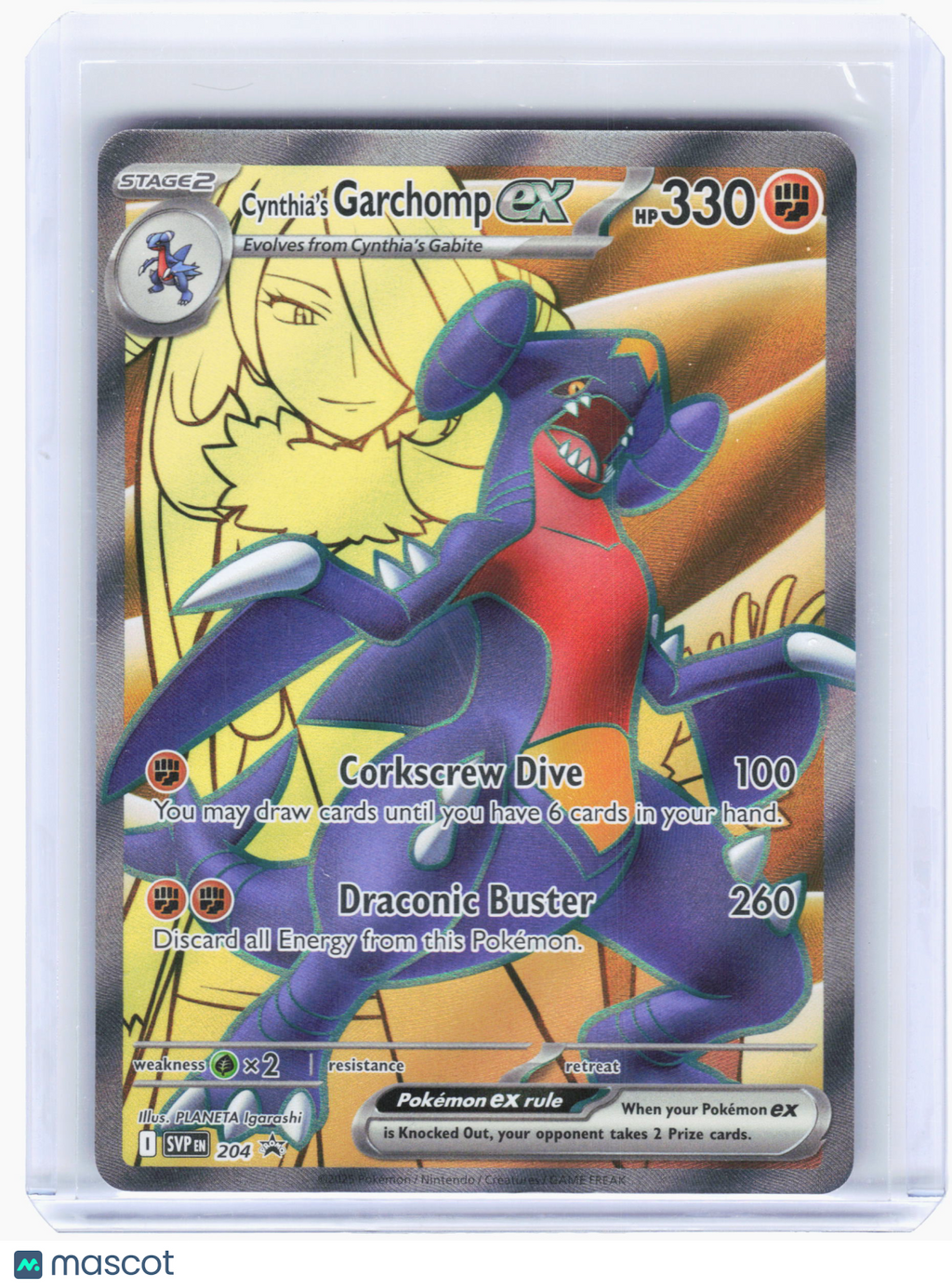 2025 Pokemon—Cynthia's Garchomp ex #204 Scarlet & Violet—Black Star Promo Holo
