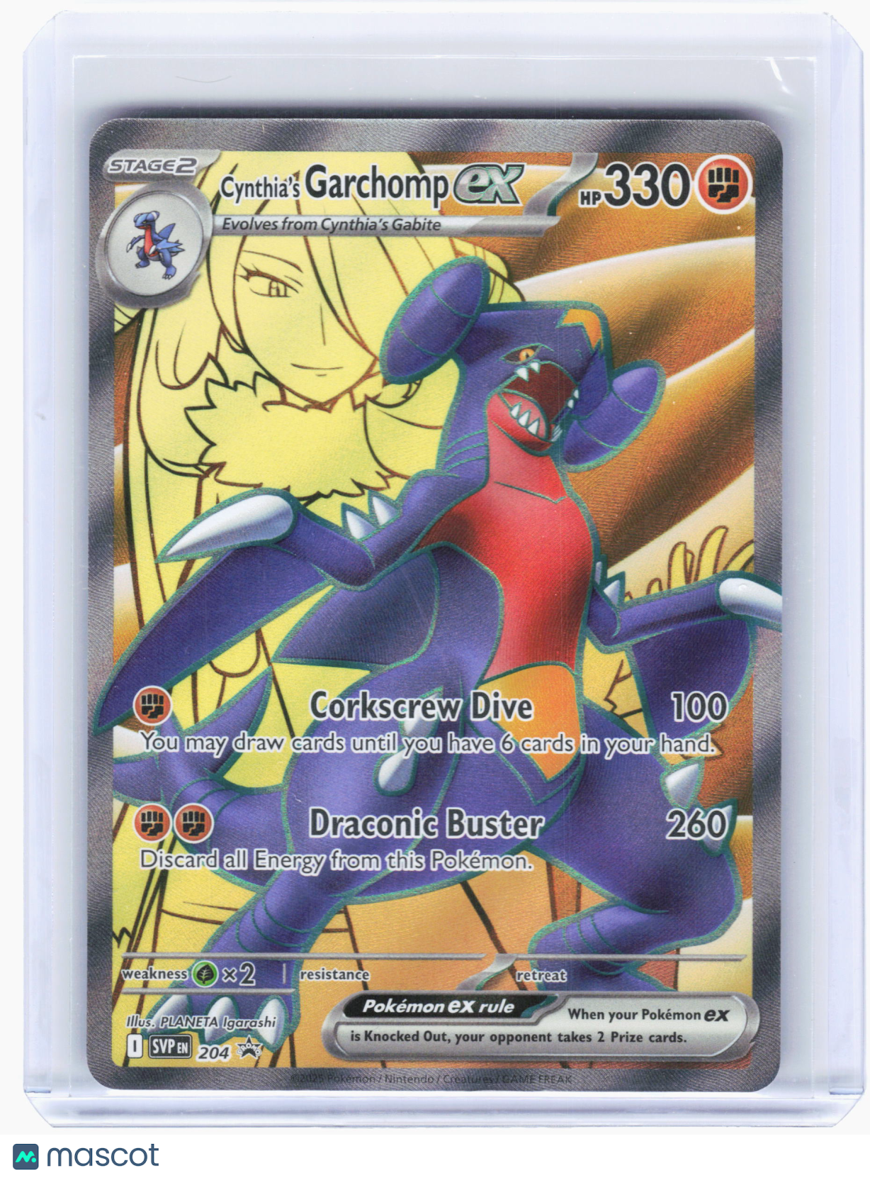 2025 Pokemon—Cynthia's Garchomp ex #204 Scarlet & Violet—Black Star Promo Holo