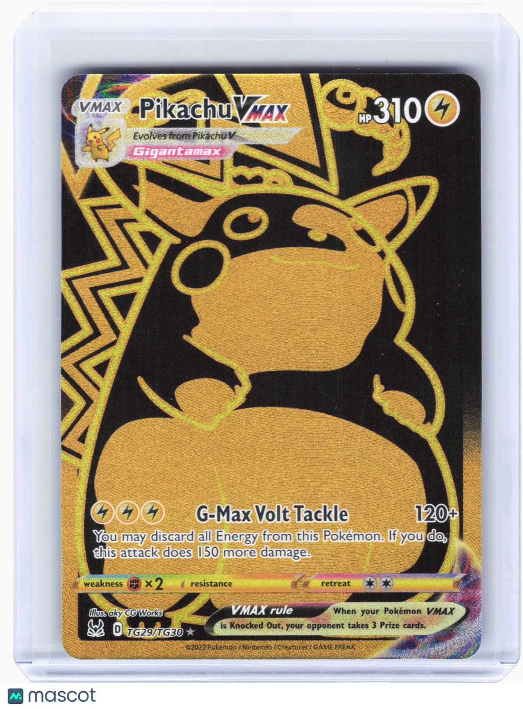 2022 Pokemon—Pikachu VMAX #TG29 Lost Origin Trainer Gallery—Ultra Rare Holo