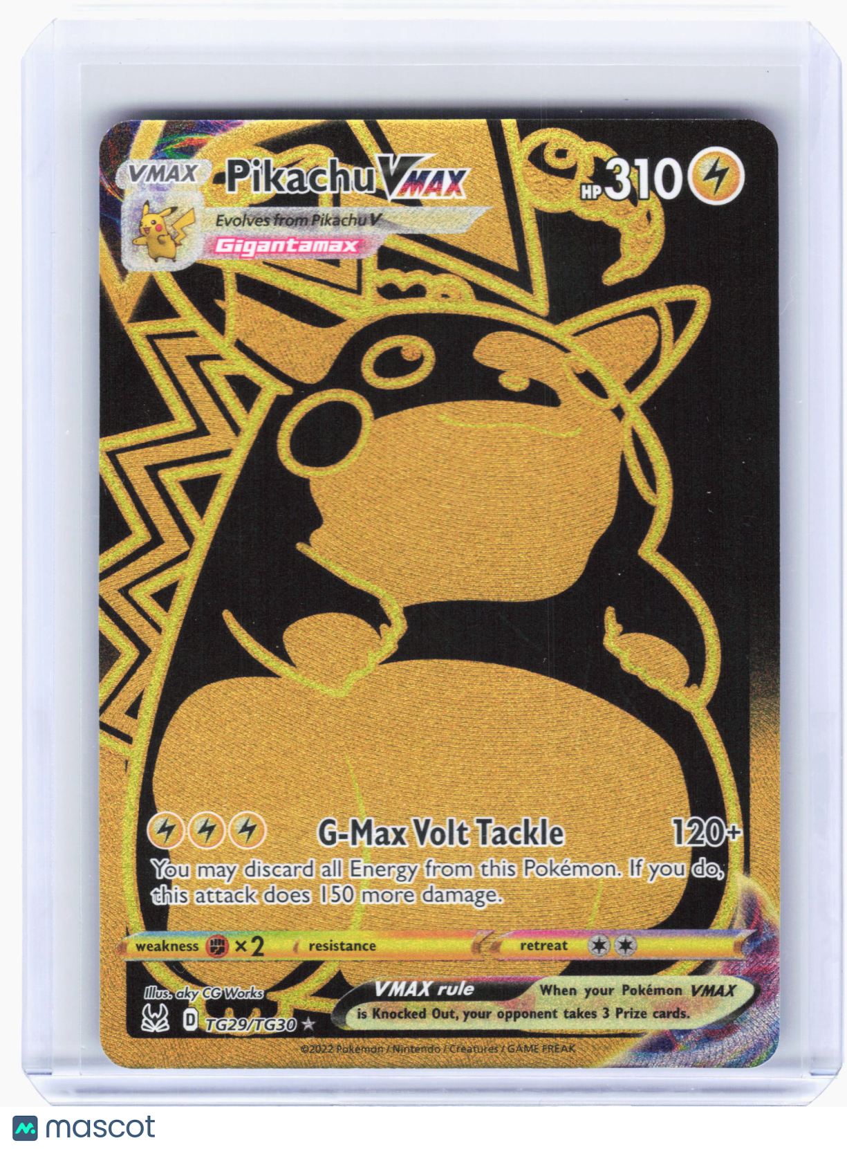 2022 Pokemon—Pikachu VMAX #TG29 Lost Origin Trainer Gallery—Ultra Rare Holo