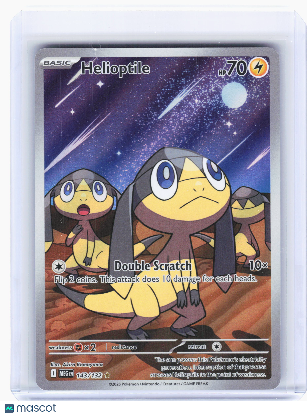 2025 Pokemon—Helioptile #143 Mega Evolution—Illustration Rare Holo