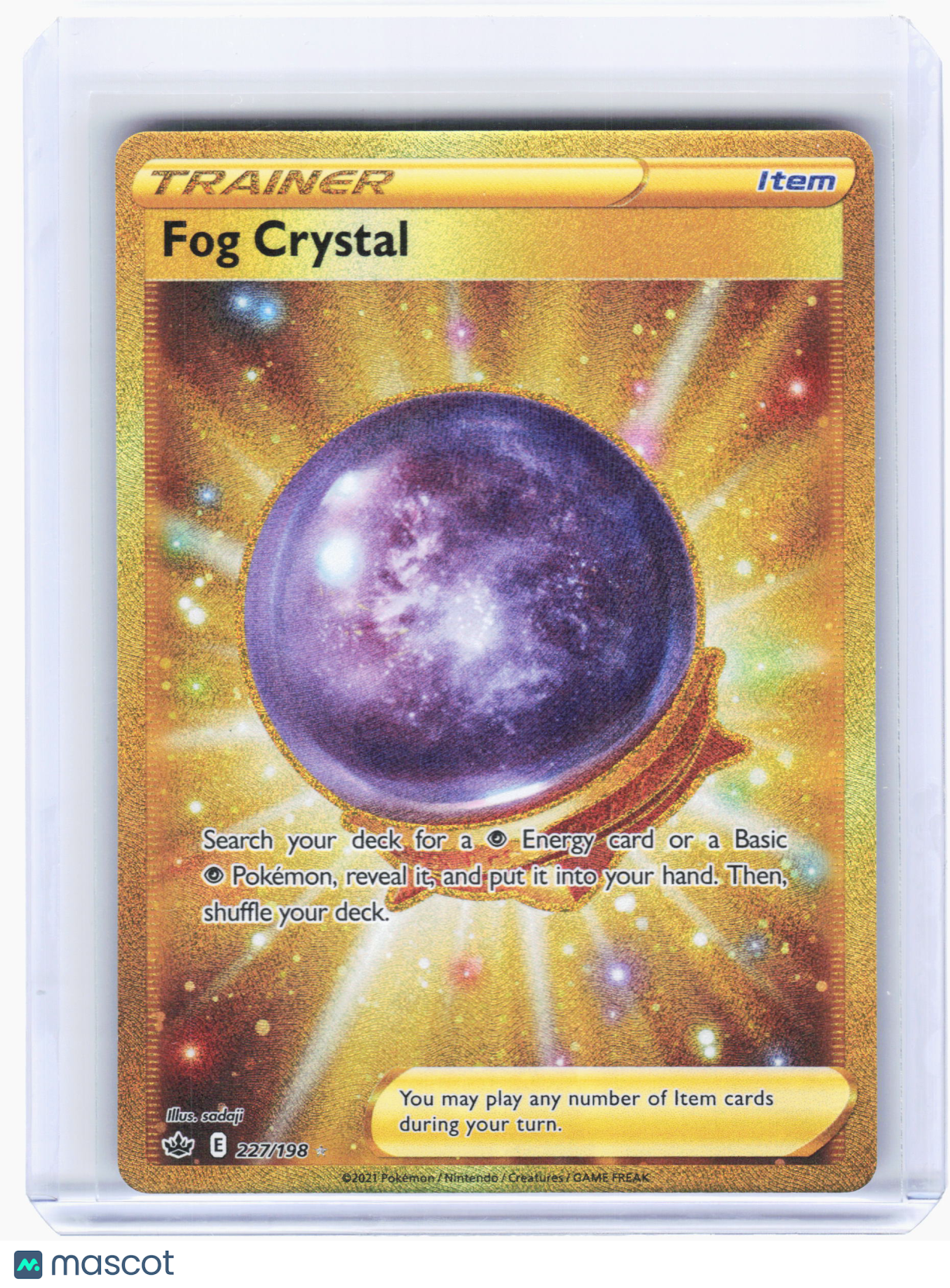 2021 Pokemon—Fog Crystal #227 Chilling Reign—Ultra Rare Gold