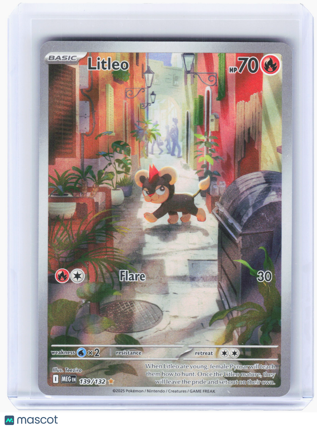 2025 Pokemon—Litleo #139 Mega Evolution—Illustration Rare Holo