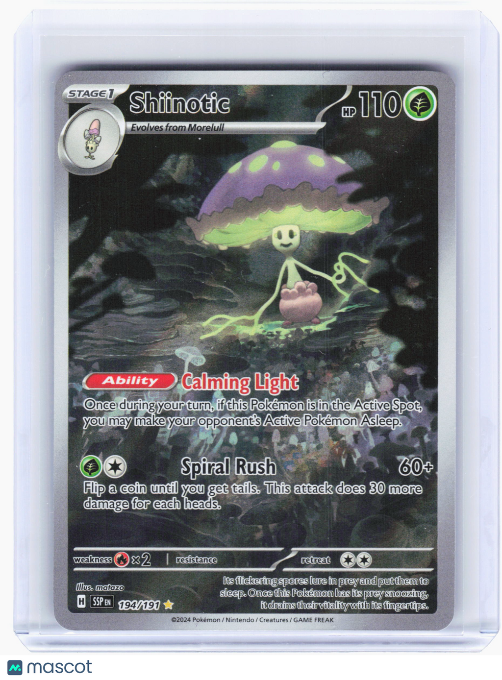 2024 Pokemon—Shiinotic #194 Surging Sparks—Illustration Rare Holo