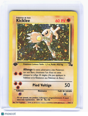 2000 Pokemon—Hitmonlee #7/62 Fossil—Holo Rare French (MP) 1st Edition