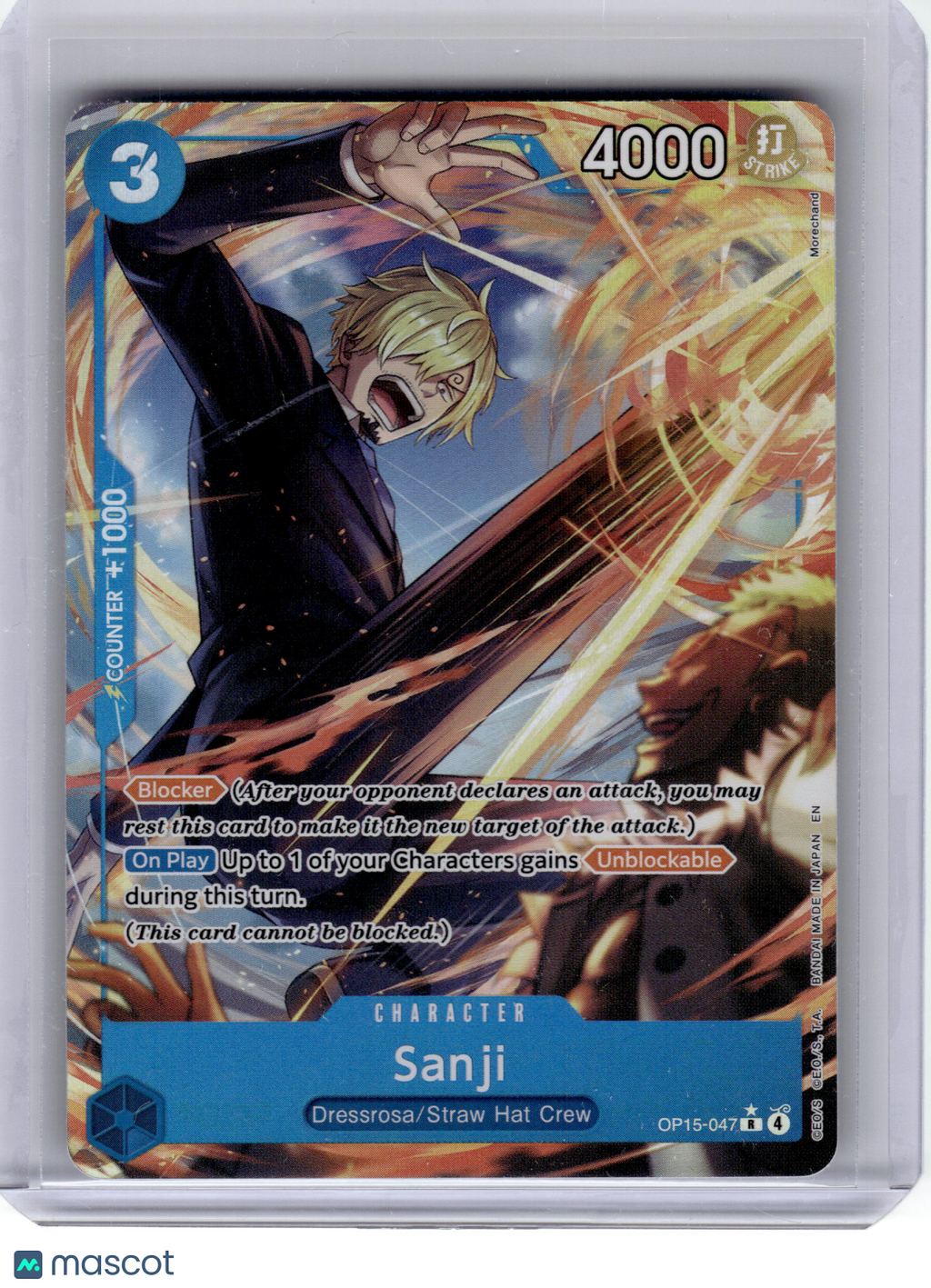 2026 OP CCG—Sanji #OP15-047 Adventure on Kami's Island—Rare Foil (Alternate Art)