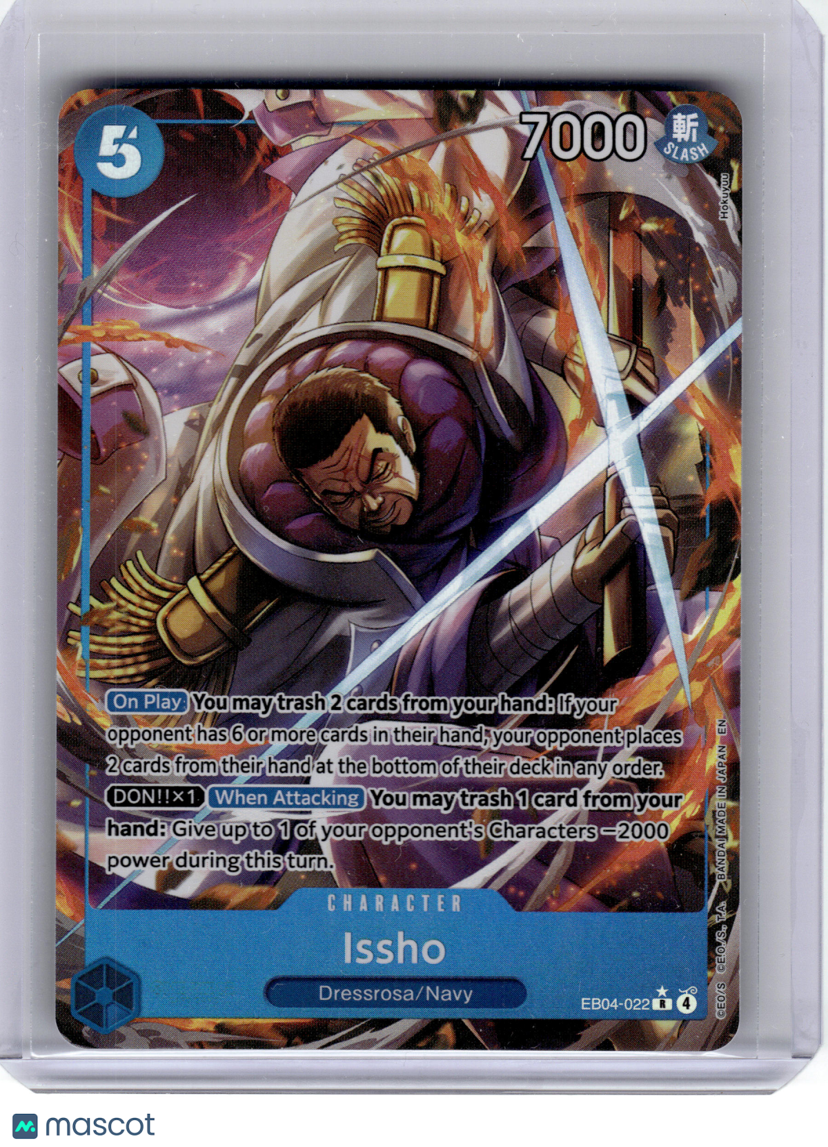 2026 One Piece CCG—Issho #EB04-022 The Azure Sea's Seven—Rare Foil (Alt. Art)