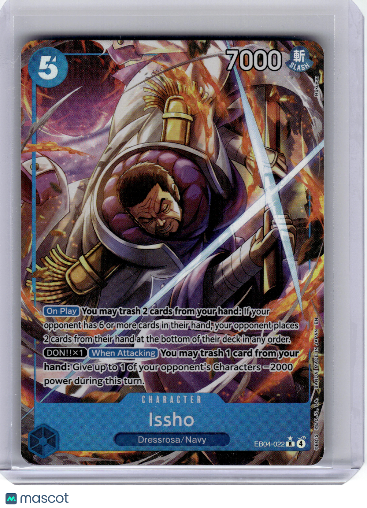 2026 One Piece CCG—Issho #EB04-022 The Azure Sea's Seven—Rare Foil (Alt. Art)