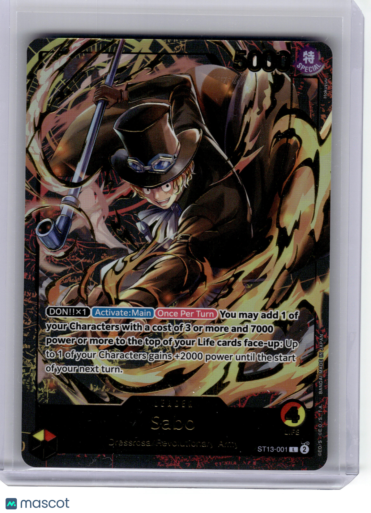 2024 One Piece CCG—Sabo #ST13-001 Premium Card Leader Collection—Leader Foil