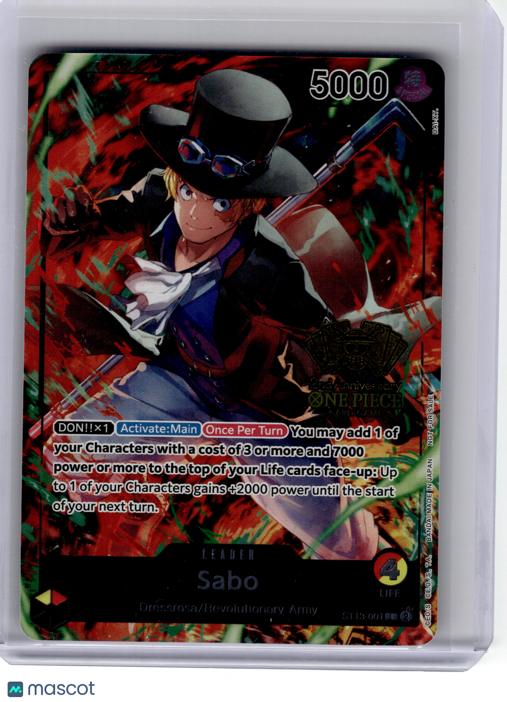 2024 One Piece CCG—Sabo #ST13-001 2nd Anniversary Tournament—Leader Foil