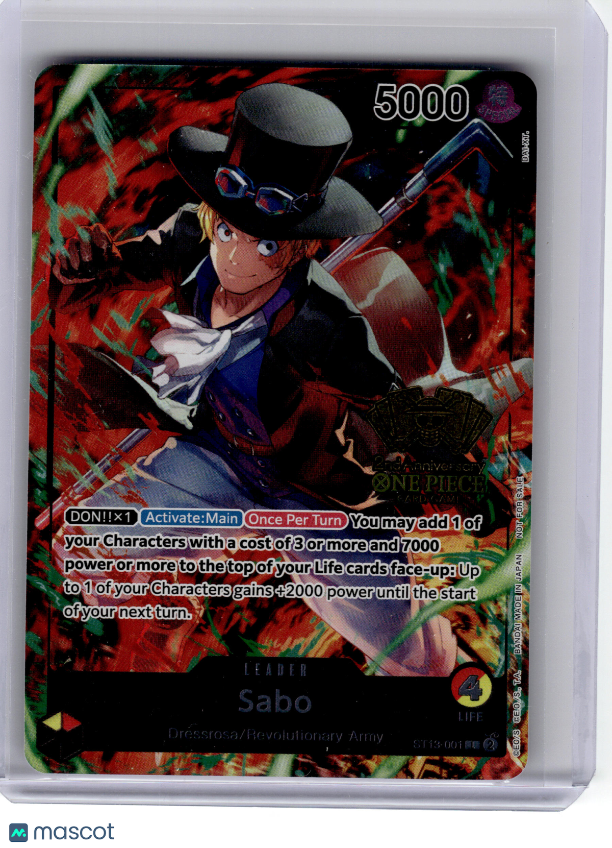 2024 One Piece CCG—Sabo #ST13-001 2nd Anniversary Tournament—Leader Foil