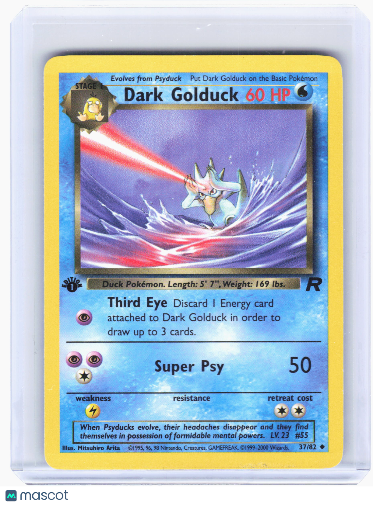 2000 Pokemon—Dark Golduck #37 Team Rocket—Uncommon Nonholo (1st Edition) [LP]