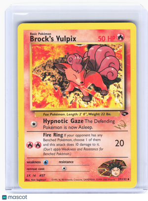 2000 Pokemon—Brock's Vulpix #37 Gym Challenge—Uncommon Nonholo [Lightly Played]