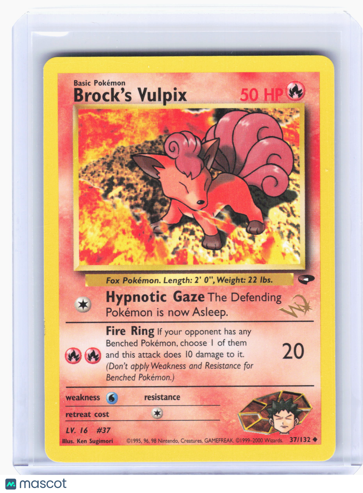 2000 Pokemon—Brock's Vulpix #37 Gym Challenge—Uncommon Nonholo [Lightly Played]