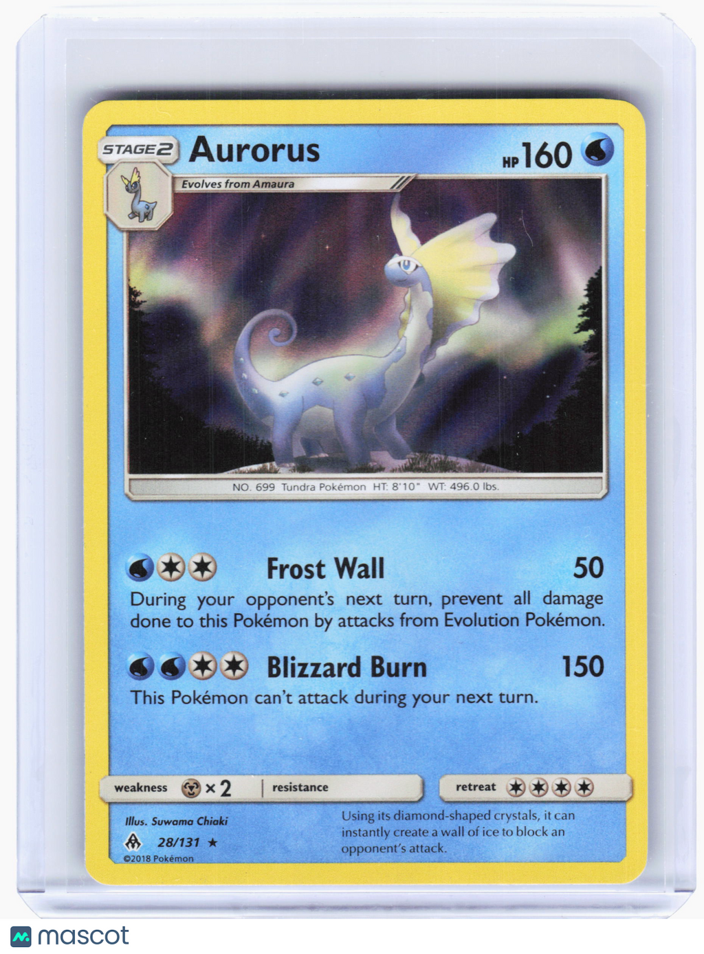 2018 Pokemon—Aurorus #28 Forbidden Light—Holo Rare Holo
