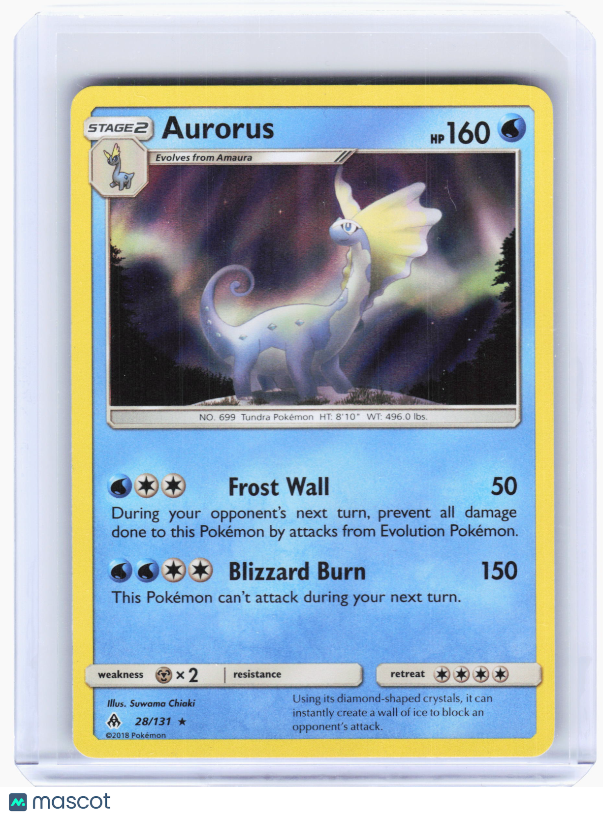 2018 Pokemon—Aurorus #28 Forbidden Light—Holo Rare Holo