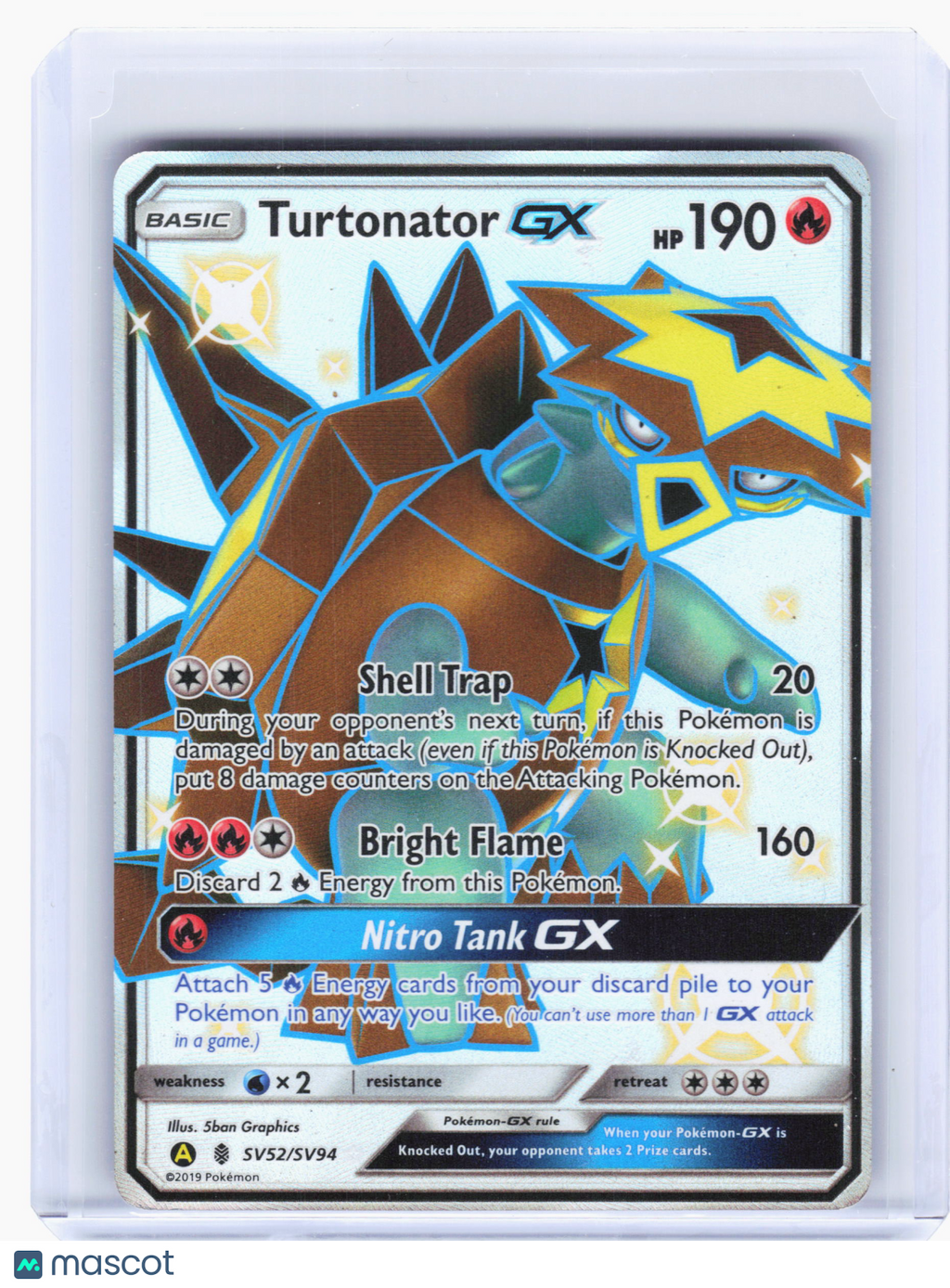 2019 Pokemon—Turtonator GX #SV52 Hidden Fates: Shiny Vault—Shiny Holo Rare Holo
