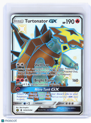 2019 Pokemon—Turtonator GX #SV52 Hidden Fates: Shiny Vault—Shiny Holo Rare Holo