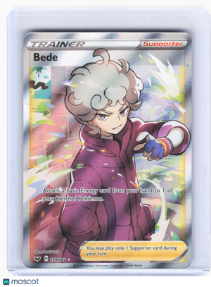 2020 Pokemon—Bede #199 Sword & Shield Base Set—Ultra Rare Holo