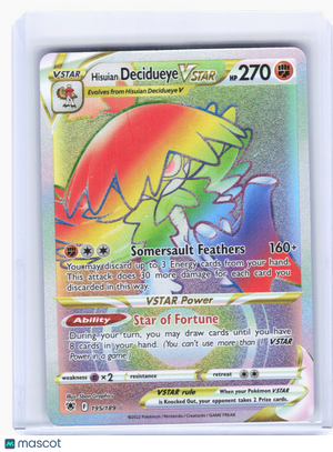 2022 Pokemon—Hisuian Decidueye VSTAR #195 Astral Radiance—Secret Rare Rainbow