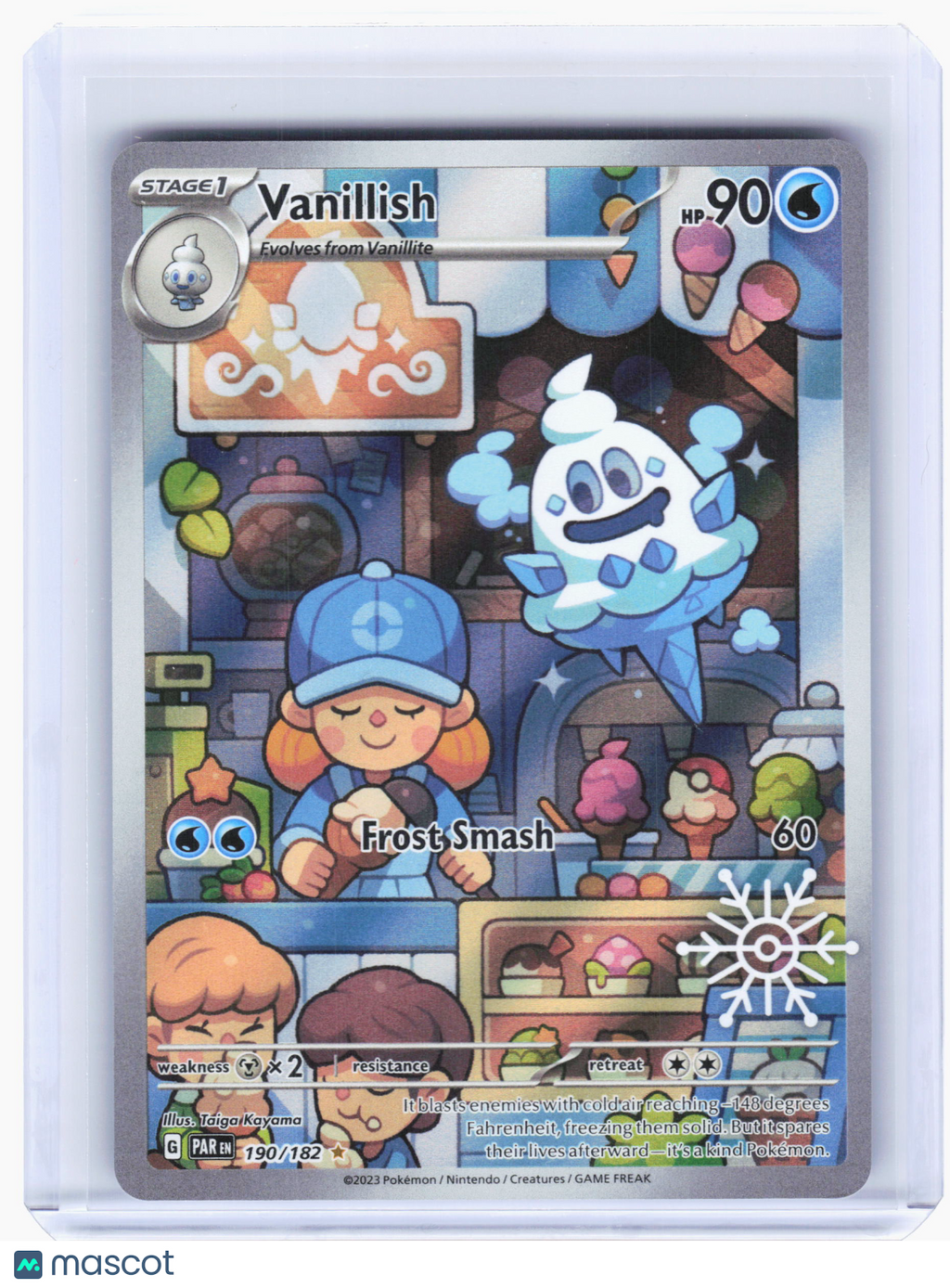 2023 Pokemon—Vanillish #190—Illustration Rare Holo (Holiday Calendar Stamp)