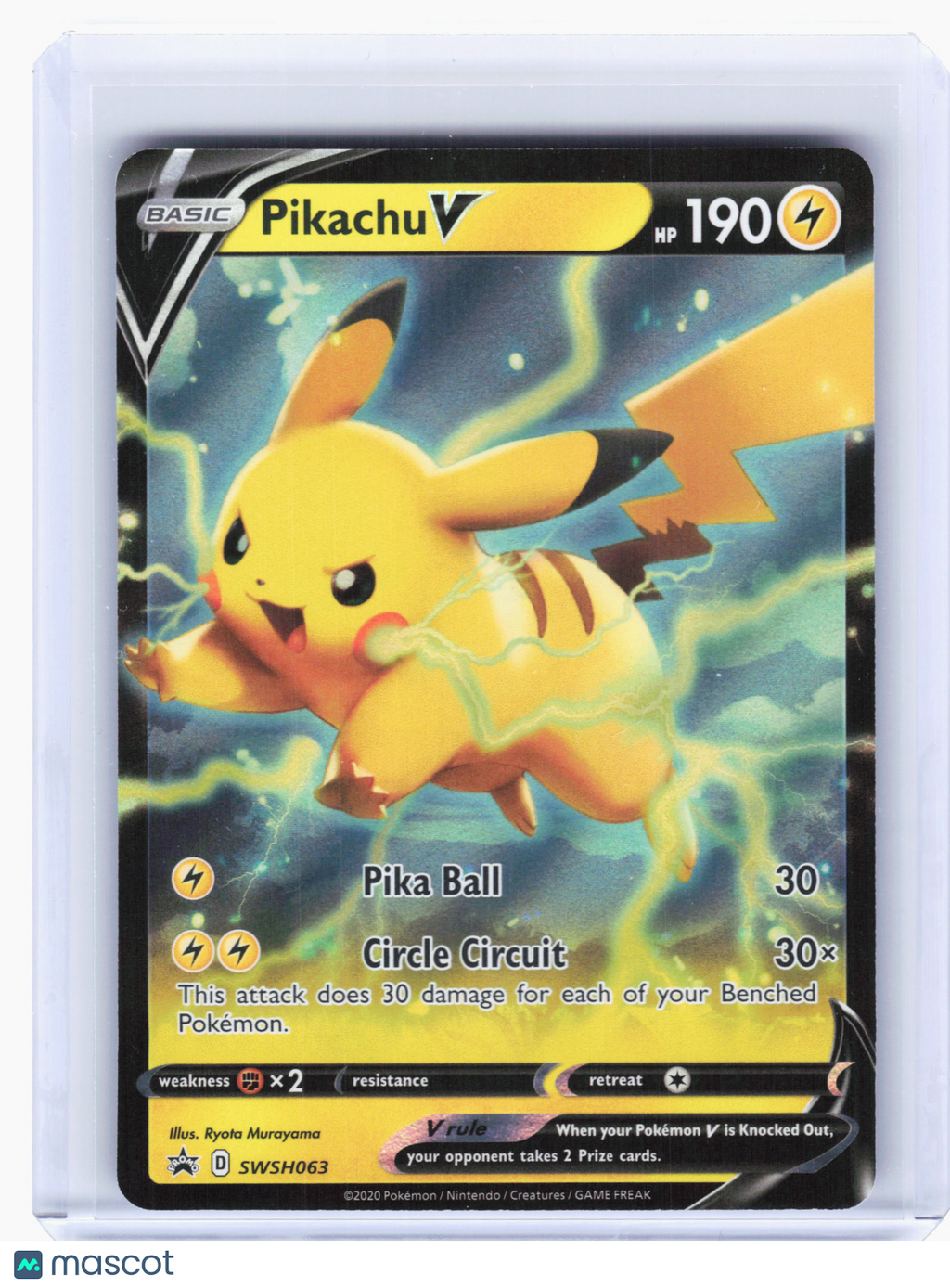 2020 Pokemon—Pikachu V #SWSH063 Sword & Shield Promo Cards—Black Star Promo Holo