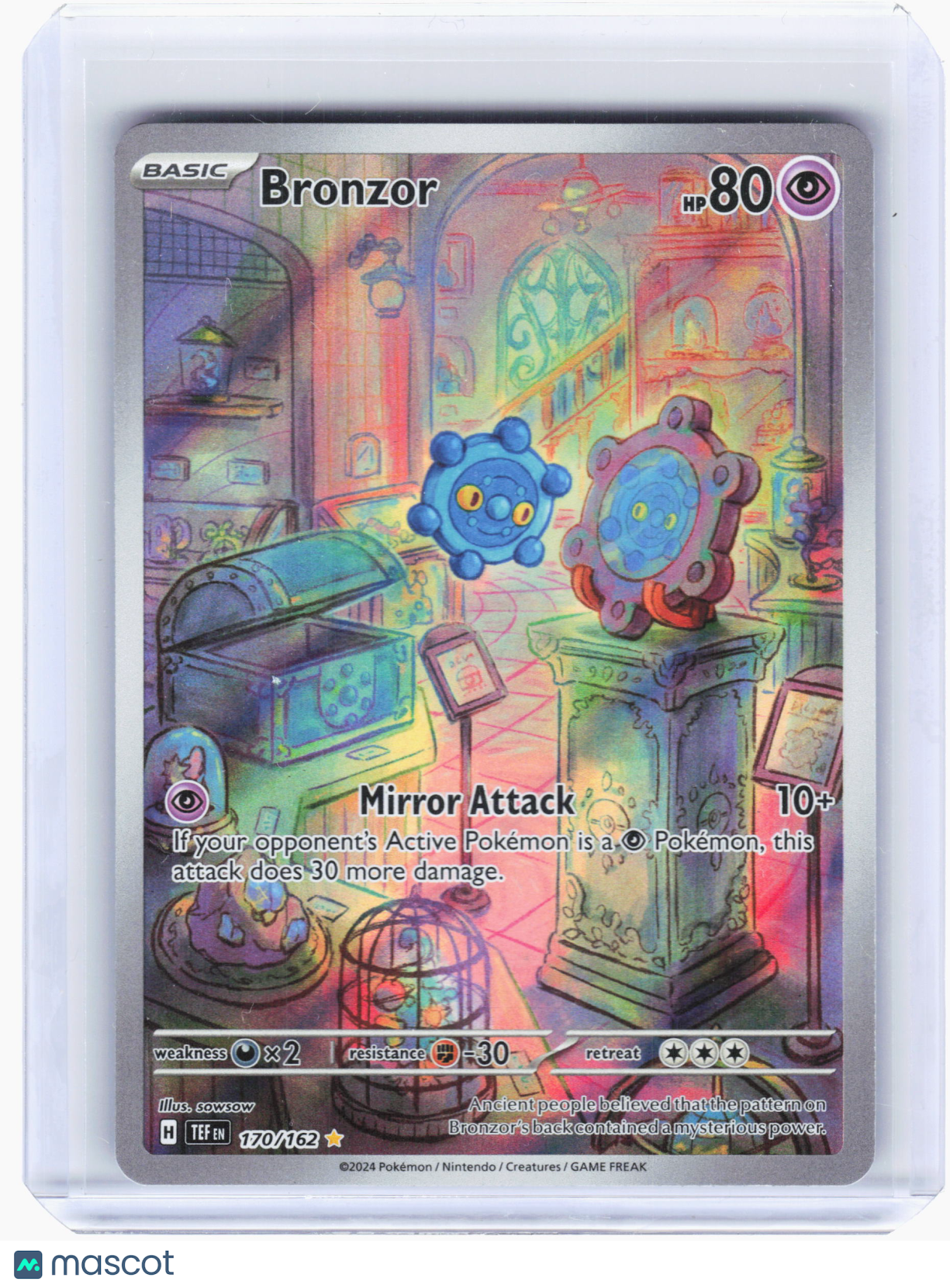 2024 Pokemon—Bronzor #170 Temporal Forces—Illustration Rare Holo