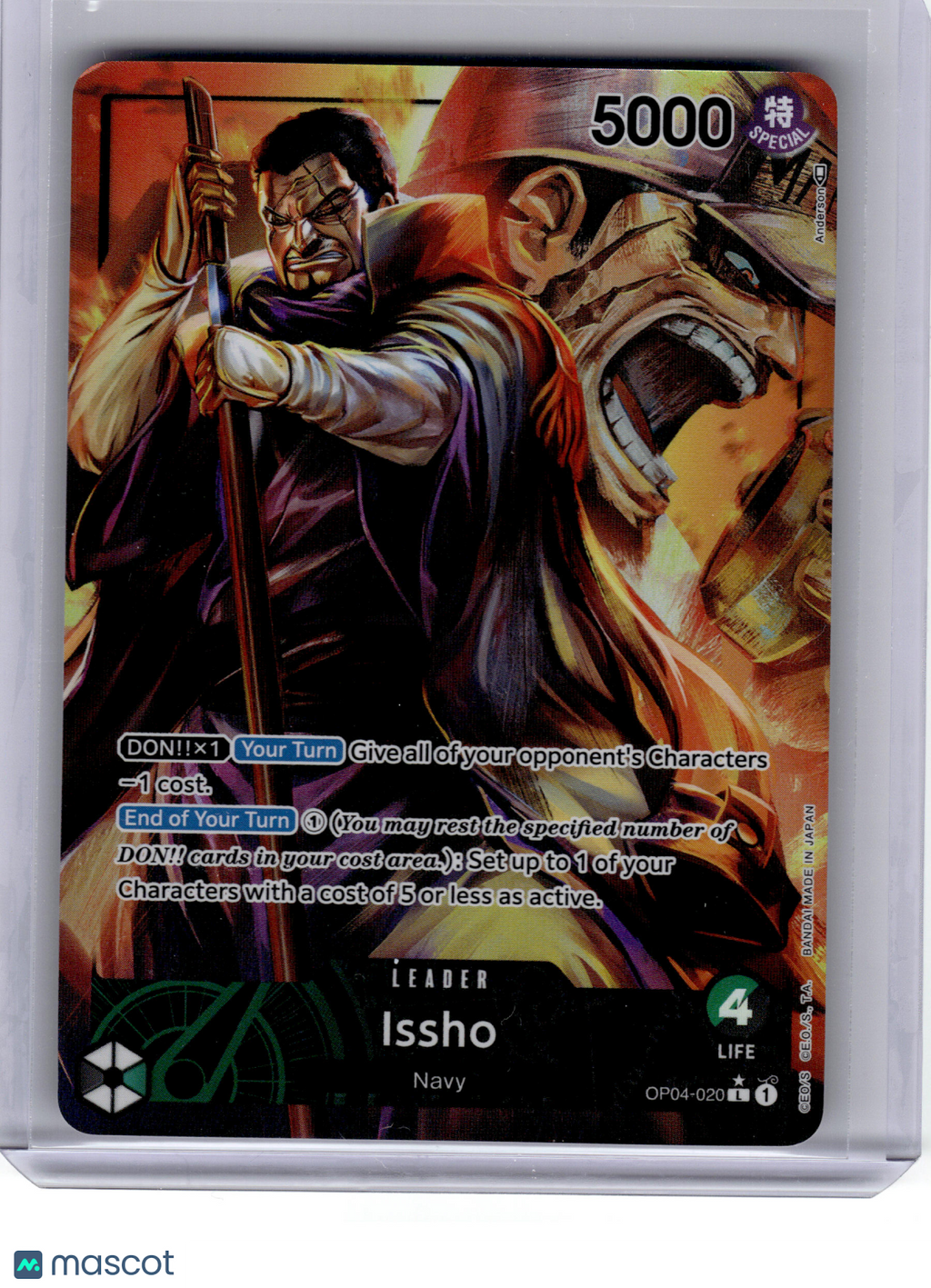 2023 One Piece CCG—Issho #OP04-020 Kingdoms of Intrigue—Leader Foil (Alt Art)