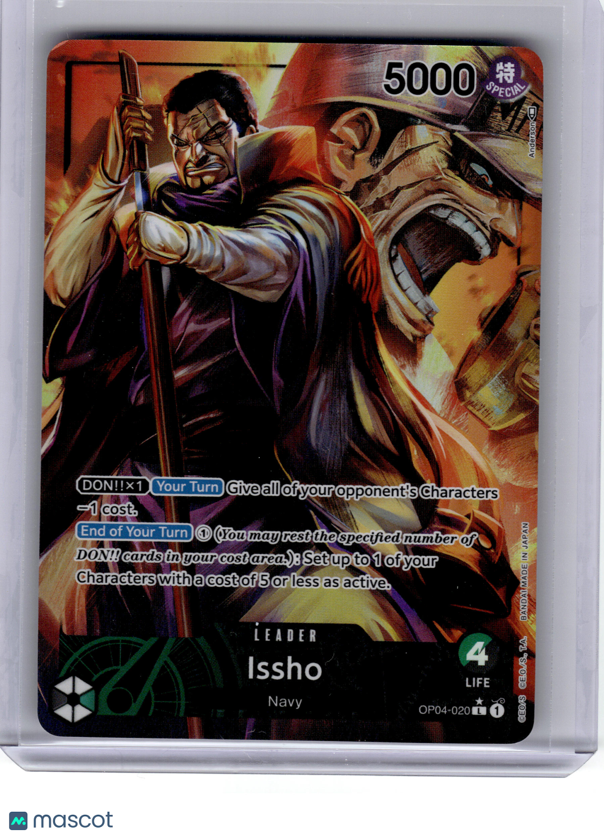 2023 One Piece CCG—Issho #OP04-020 Kingdoms of Intrigue—Leader Foil (Alt Art)