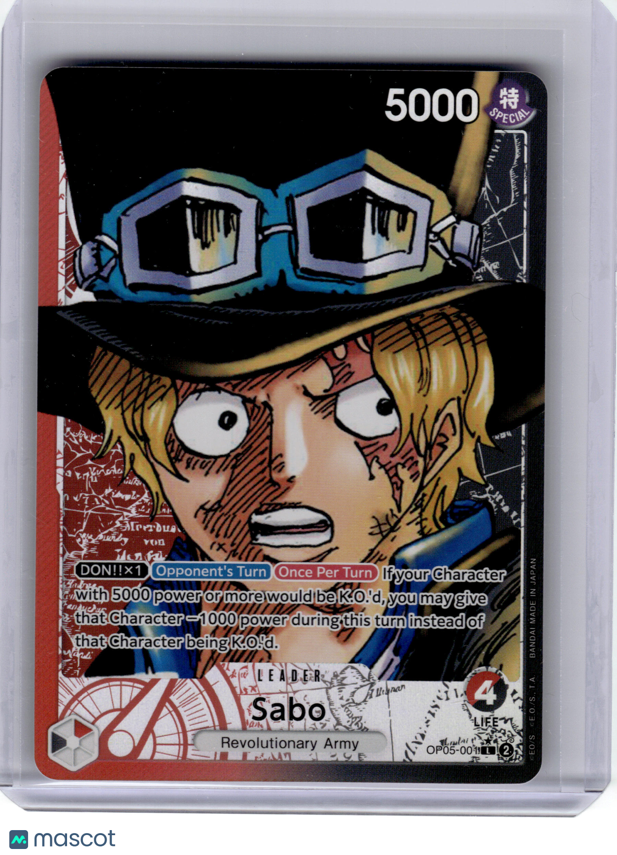 2023 One Piece CCG—Sabo #OP05-001 Awakening of the New Era—Leader Foil (Alt Art)