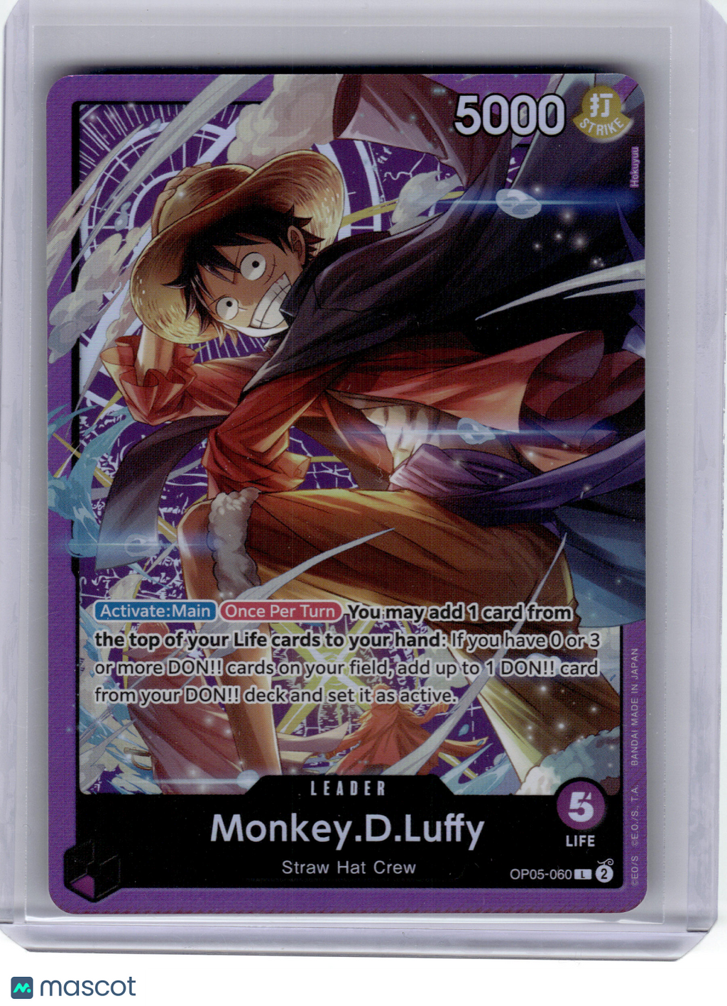 2024 One Piece CCG—Monkey.D.Luffy #OP05-060 Sound Loader Vol. 1—Leader Foil [MP]