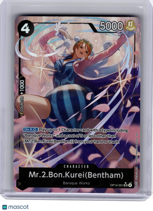 2026 OP CCG—Mr.2.Bon.Kurei(Bentham) #091 The Azure Sea's Seven—SR Foil (Alt Art)
