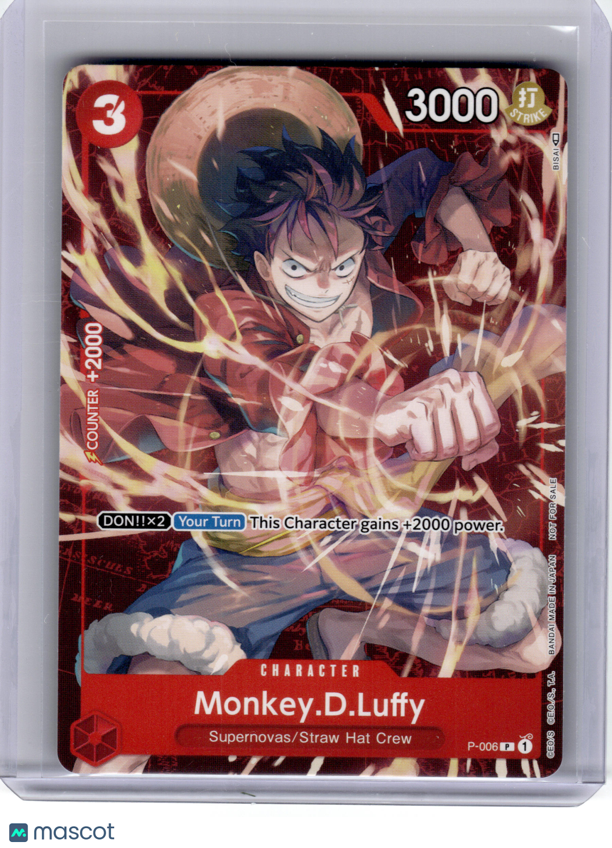 2022 One Piece CCG—Monkey.D.Luffy #006 One Piece Promotion Cards—Promo Non-Foil