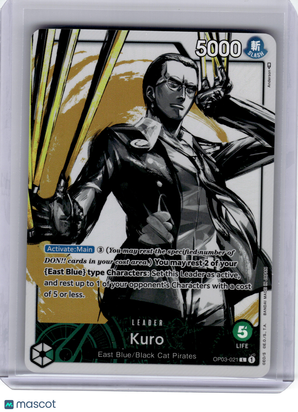 2023 One Piece CCG—Kuro OP03-021 Pillars of Strength—Leader Foil (Alternate Art)